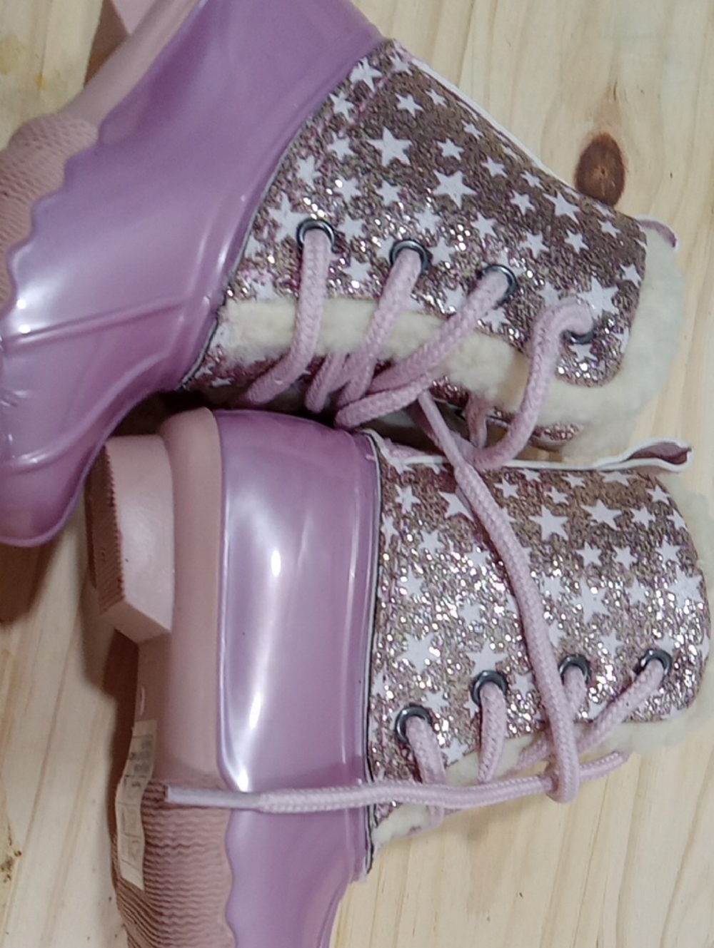 Kids Pink Winter Snow Boots with Faux Fur - Picture 4 of 4